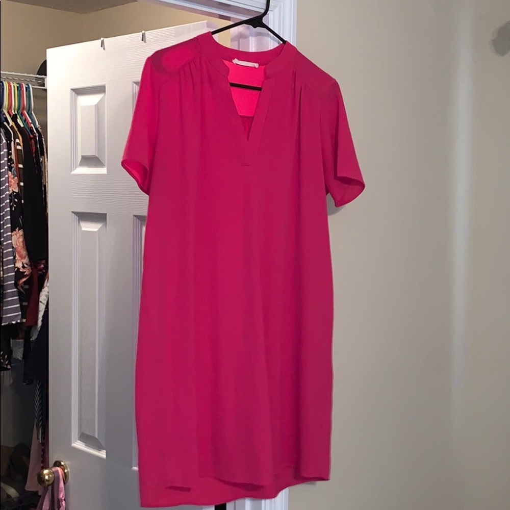 Pink v-neck dress